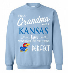 I'M A Grandma And A Kansas Jayhawks Fan Crewneck Sweatshirt - zezetee