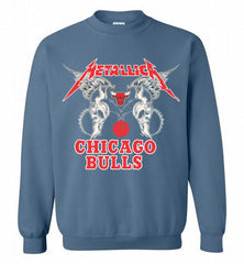 Metallica Chicago Bulls Logo Crewneck Sweatshirt - zezetee