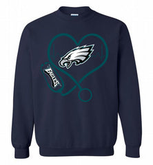 Nurse Heartbeat Philadelphia Eagles Crewneck Sweatshirt - zezetee