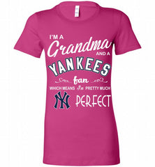 I'M A Grandma And A New York Yankees Fans Gift Bella Ladies Tee - zezetee