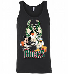 Mickey Goofy Donald Loves Milwaukee Bucks Basketball Fans Tank
