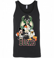 Mickey Goofy Donald Loves Milwaukee Bucks Basketball Fans Tank - zezetee