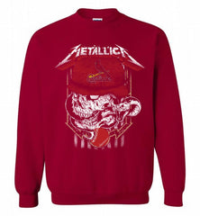 Metallica Skull St Louis Cardinals Logo Crewneck Sweatshirt - zezetee