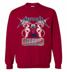 Metallica Edmonton Oilers Logo Crewneck Sweatshirt - zezetee