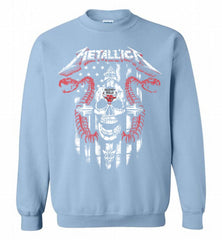 Metallica Snake Skull Chicago Bulls Logo Crewneck Sweatshirt - zezetee