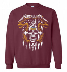 Metallica Snake Skull Denver Nuggets Logo Crewneck Sweatshirt - zezetee