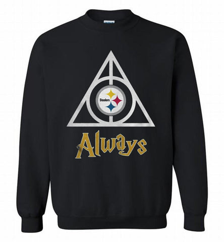 Pittsburgh Steelers deathly Hallows always trending gift Crewneck Sweatshirt - zezetee