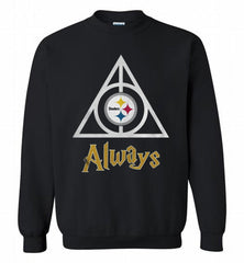 Pittsburgh Steelers deathly Hallows always trending gift Crewneck Sweatshirt - zezetee