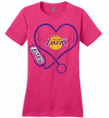 Nurse Heartbeat Love Los Angeles Lakers Ladies Perfect - zezetee