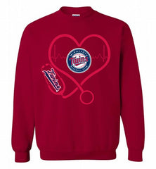 Nurse Heartbeat Minnesota Twins Crewneck Sweatshirt - zezetee