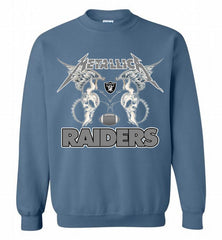 Metallica Oakland Raiders Logo Crewneck Sweatshirt - zezetee