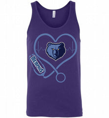 Nurse Heartbeat Love Memphis Grizzlies Tank - zezetee