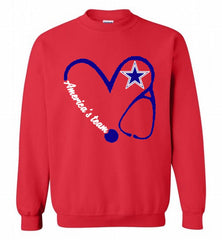 DALLAS COWBOYS NURSE LOVE AMERICA’S TEAM Crewneck Sweatshirt - zezetee