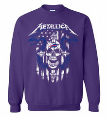 Metallica Snake Skull Buffalo Bills Logo Crewneck Sweatshirt - zezetee
