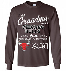 I'M A Grandma And A Chicago Bulls Fans Perfect Gildan Long Shirt - zezetee