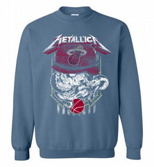 Metallica Skull Snake Miami Heat Crewneck Sweatshirt - zezetee