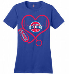 Nurse Heartbeat Love Detroit Pistons Ladies Perfect - zezetee