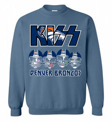 Kiss Denver Broncos Logo Crewneck Sweatshirt - zezetee