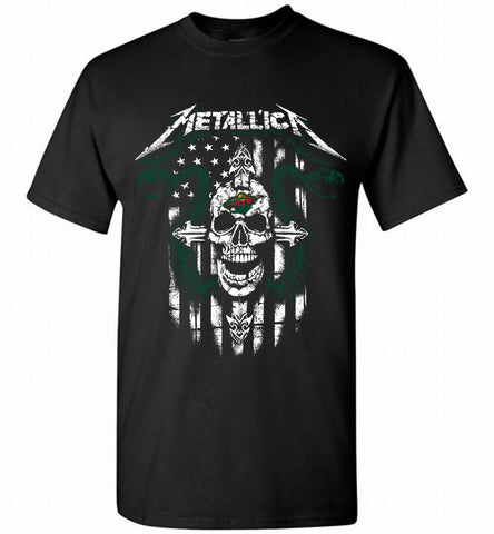 Metallica Snake Skull Minnesota Wild Logo Shirt - zezetee