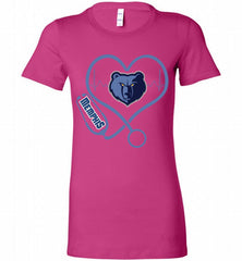 Nurse Heartbeat Love Memphis Grizzlies Bella Ladies Tee - zezetee