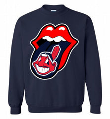 Cleveland Indians  x The Rolling Stones Logo Crewneck Sweatshirt - zezetee