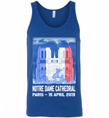 Notre Dame Cathedral in Paris on fire 15th april 2019 T-Shirt French Cathedral Tank - zezetee
