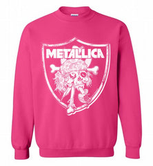 Oakland Raiders Metallica Mashup Crewneck Sweatshirt - zezetee