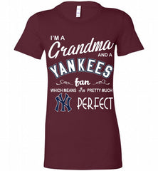 I'M A Grandma And A New York Yankees Fans Gift Bella Ladies Tee - zezetee