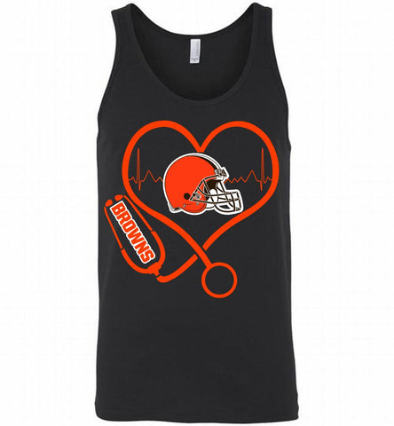Nurse Heartbeat Cleveland Browns Tank - zezetee