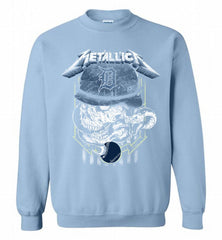 Metallica Skull Detroit Tigers Logo Crewneck Sweatshirt - zezetee