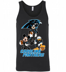 Mickey Goofy Donald Disney  Carolina Panthers Football Gift Tank - zezetee