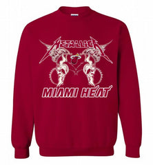 Metallica Miami Heat Logo Crewneck Sweatshirt - zezetee