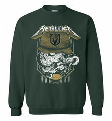 Metallica Skull Snake Vegas Golden Knights Crewneck Sweatshirt - zezetee
