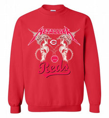 Metallica Cincinnati Reds Logo Crewneck Sweatshirt - zezetee