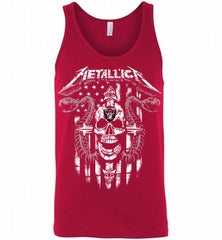 Metallica Snake Skull Oakland Raiders Logo Tank - zezetee
