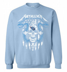 Metallica Snake Skull Tennessee Titans Logo Crewneck Sweatshirt - zezetee