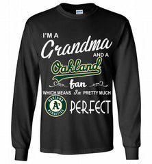 I'M A Grandma And A Oakland Athletics Fans Gift Gildan Long Shirt - zezetee