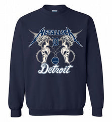 Metallica Detroit Tigers Logo Crewneck Sweatshirt - zezetee