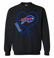 Nurse Heartbeat Buffalo Bills Crewneck Sweatshirt - zezetee
