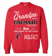 I'M A Grandpa And A Cincinnati Bearcats Fan Crewneck Sweatshirt - zezetee
