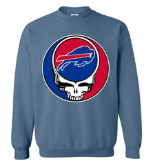 Buffalo Bills Grateful Dead Logo Band Crewneck Sweatshirt - zezetee
