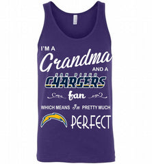 I'M A Grandma And A Chargers Fans I'm Pretty Much Perfect Tank - zezetee