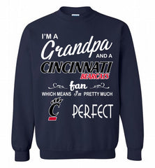 I'M A Grandpa And A Cincinnati Bearcats Fan Crewneck Sweatshirt - zezetee
