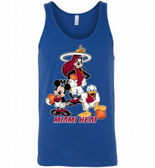 Mickey Goofy Donald Loves Miami Heat Basketball Fans Tank - zezetee