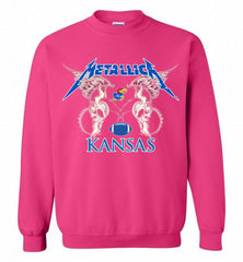 Metallica Kansas Jayhawks Logo Crewneck Sweatshirt - zezetee