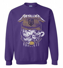 Metallica Skull Snake Vegas Golden Knights Crewneck Sweatshirt - zezetee