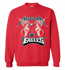 Metallica Philadelphia Eagles Logo Crewneck Sweatshirt - zezetee