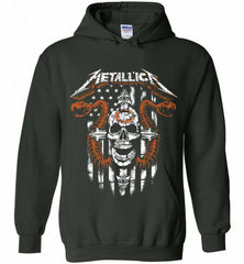 Metallica Snake Skull Chicago Bears Logo Hoodie - zezetee