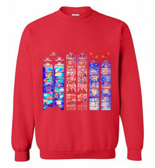 3-Vitraux Cathedrale Notre Dame de Rodez Crewneck Sweatshirt - zezetee