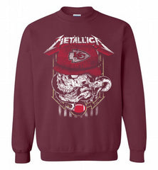 Metallica Skull Snake Kansas City Chiefs Crewneck Sweatshirt - zezetee